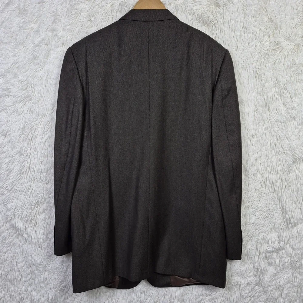 Ermenegildo Zegna Taglio Esclusivo Blazer Mens 44L Wool Super 100s Olive Brown